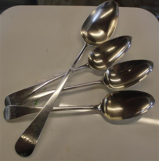 4 silver spoons